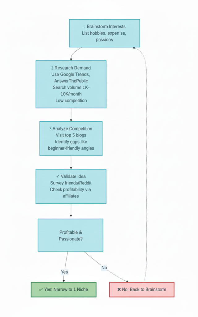 Bogging niche flow chart selection 