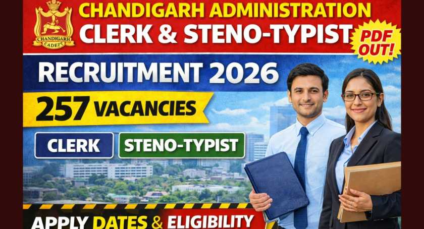 Chandigarh Administration Clerk and Steno-Typist Recruitment 2026