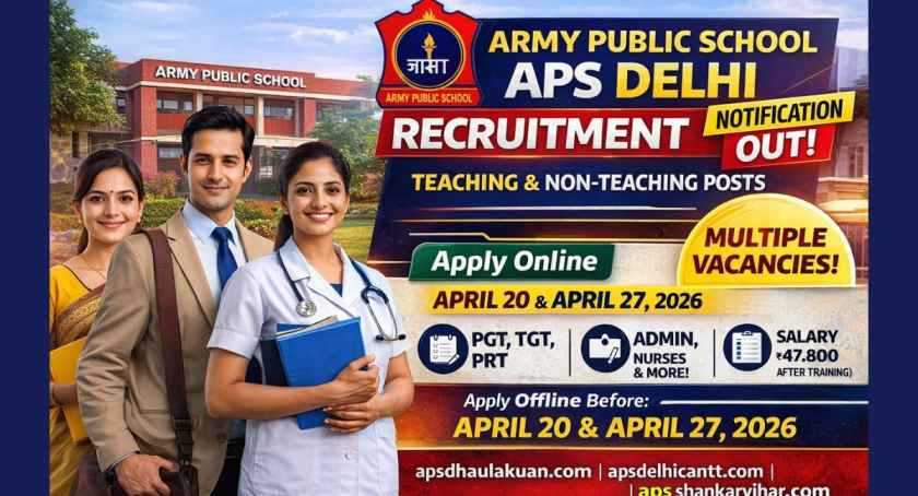 Army Public School APS Delhi Recruitment 2026