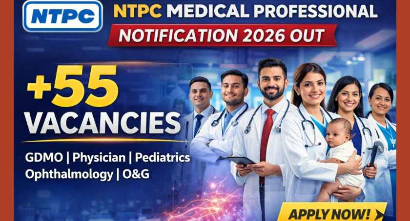 NTPC Medical Professional Notification 2026 Out for GDMO, Physician, Pediatrics, Ophthalmology and O&G Vacancies