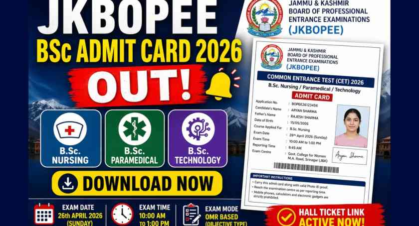 JKBOPEE BSc Admit Card