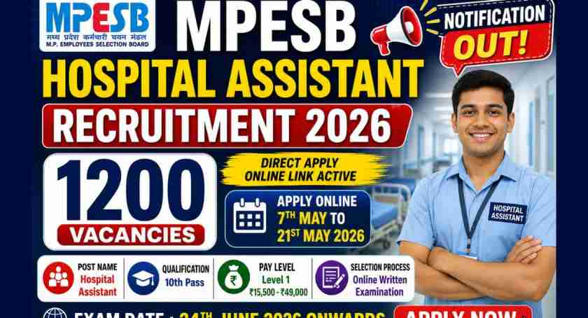 MPESB Hospital Assistant Recruitment 2026