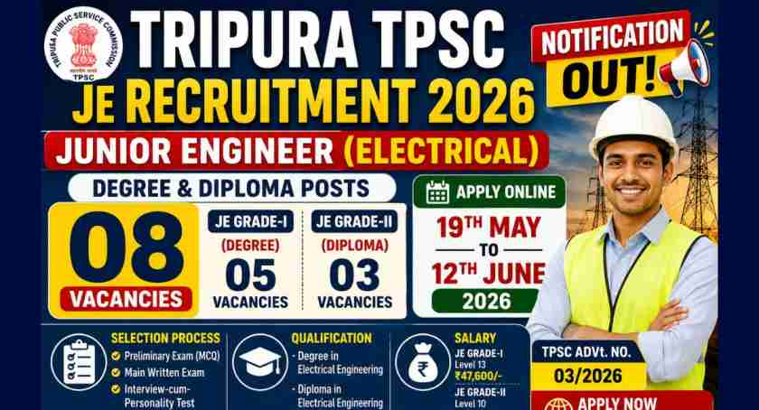 Tripura TPSC JE Recruitment 2026
